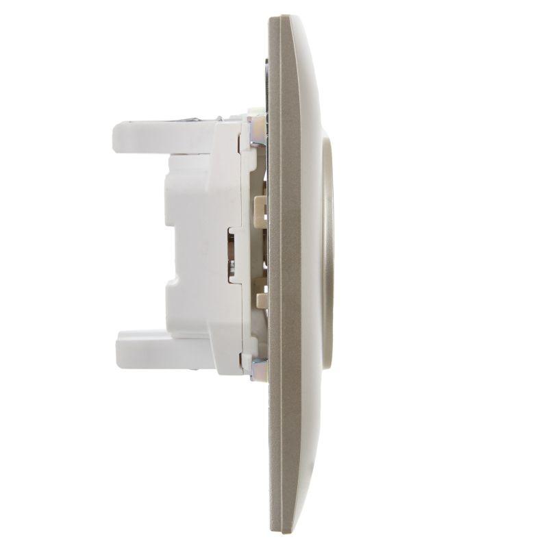 Розетка 2-м SKANDY 10А без заземл. без защ. шторок в сборе SK-R10Sh шампань IEK SK-R20-10-K37-F