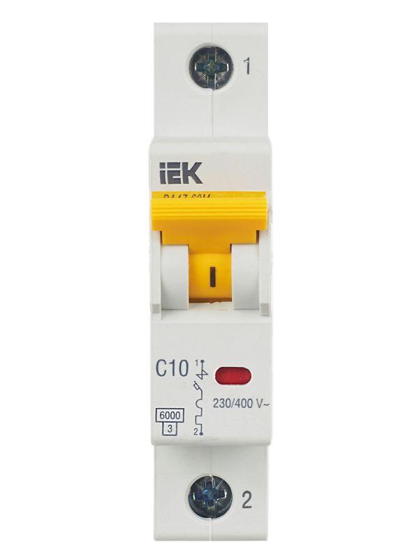 Выключатель автоматический модульный 1п C 10А 6кА ВА47-60M KARAT IEK MVA31-1-010-C