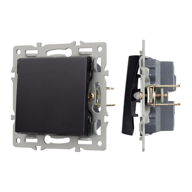 Механизм выключателя одноклавишный проходной SWT-MKP1-PL-BK (250В 16А) Arlight 043715