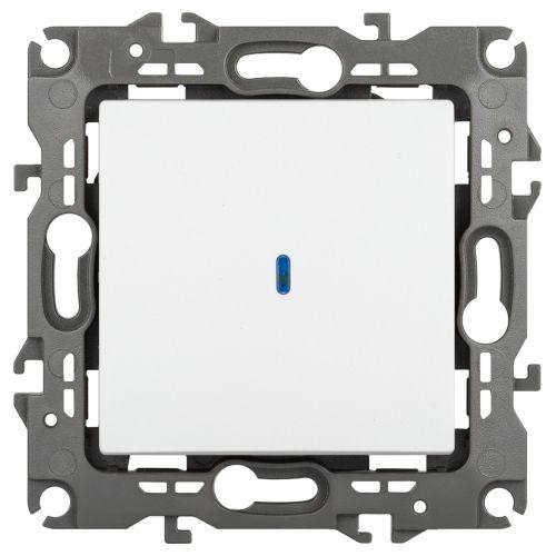 Выключатель 1-кл. Эра12 12-1102-01М 10А IP20 250В 10AX с подсветкой механизм бел. матов. Эра Б0065679