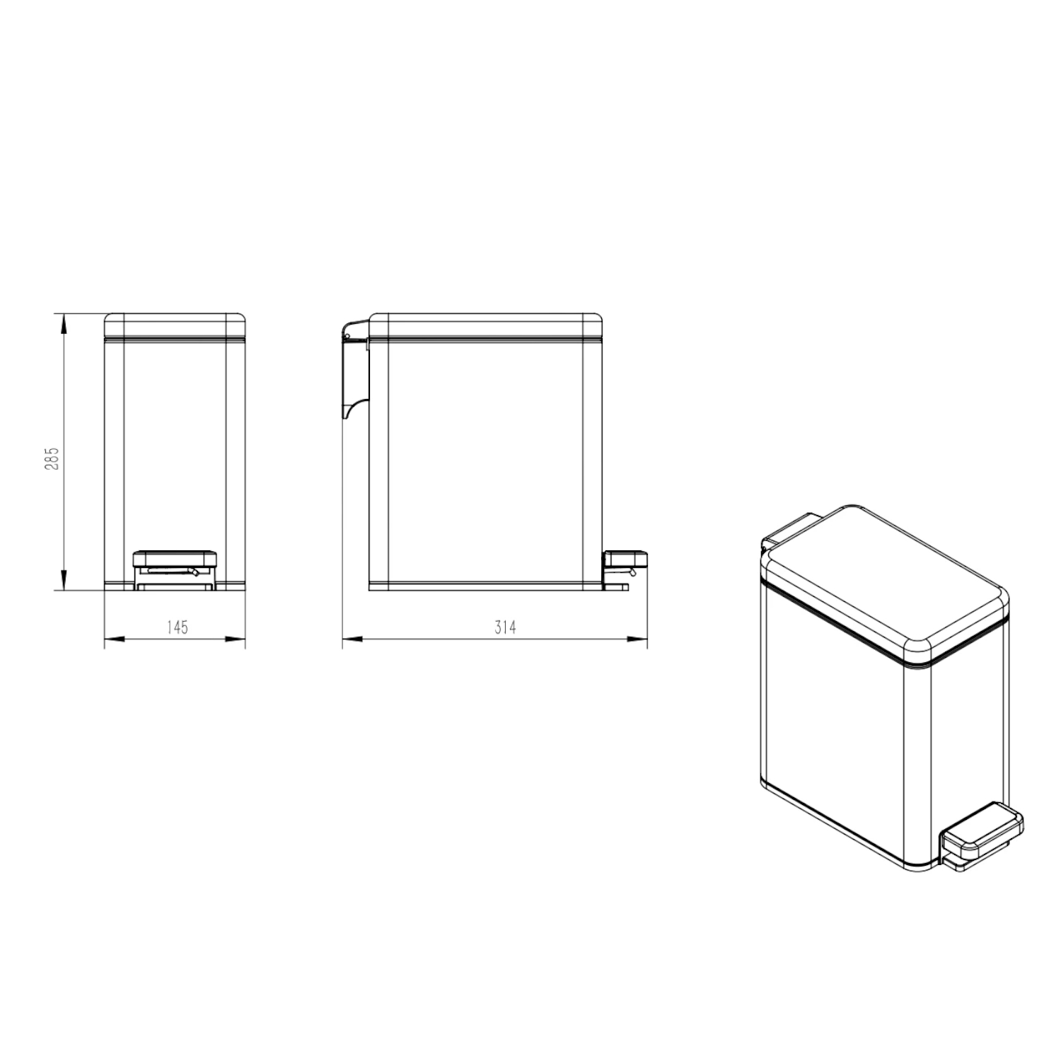 Ведро с микролифтом JAVA S-887-6L, 6 литров