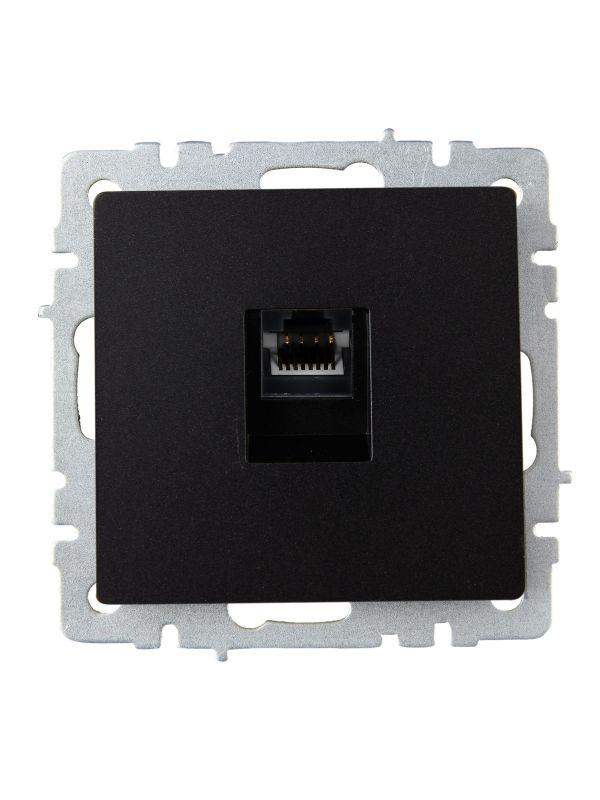 Розетка компьютерная СП RJ45 кат.6 BRITE РК11-БрЧ механизм черн. IEK BR-K10-2-K02