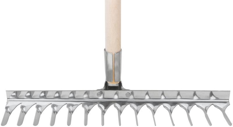 Грабли витой зуб нержавеющая сталь 14 зубьев с деревянным черенком FIT 76984