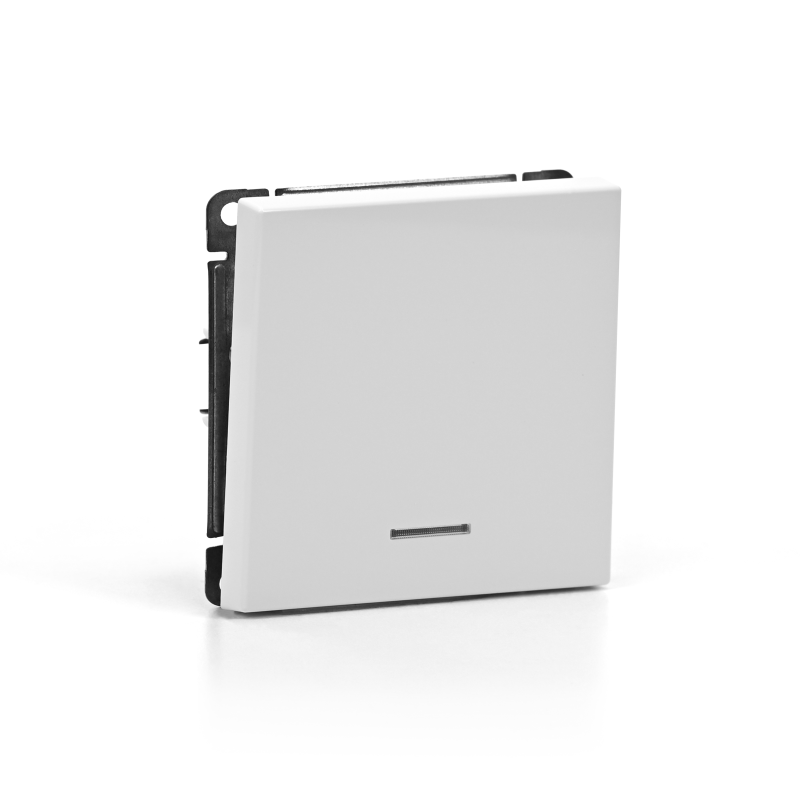 Выключатель кнопочный 1-кл. ArtGallery 10А с подсветкой механизм бел. SE GAL000116