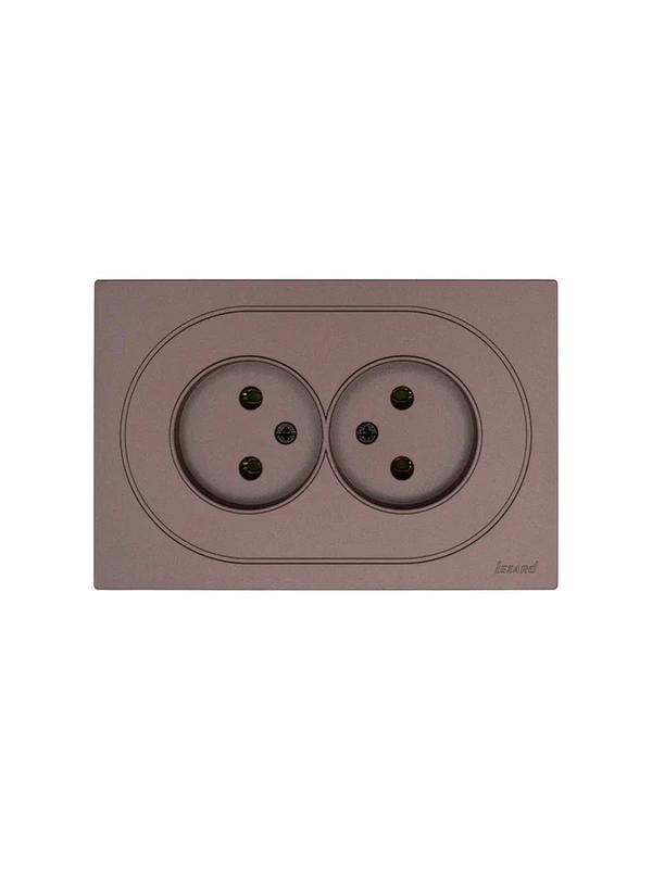 Розетка 2-м СП OSEN без заземл. ПБТ механизм шоколад LEZARD 743-7300-128B