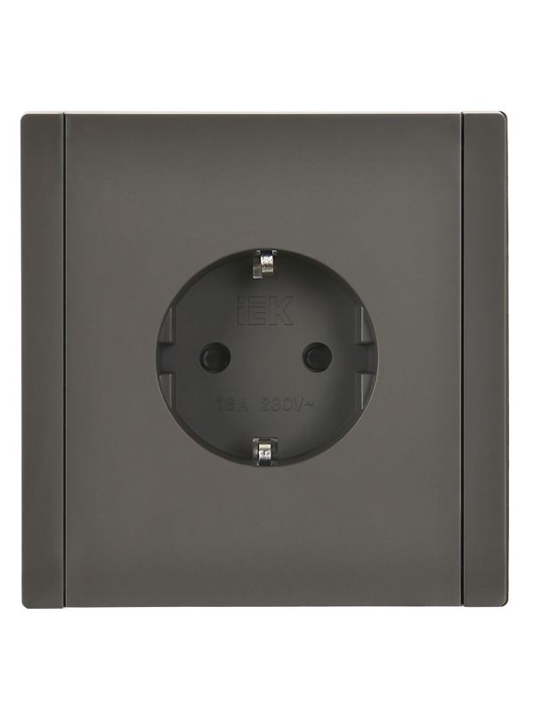 Розетка СП FORTE&PIANO FP315 16А с заземл. защ. шторки винт. крепл. сер. IEK FP-R14-16-K03