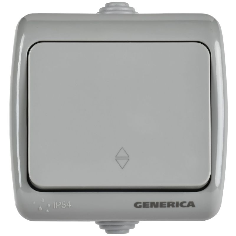 Выключатель проходной 1-кл. 1п ОП AQUATIC ВС-20-1-2-А 10А IP54 GENERICA EVA12-K03-10-54