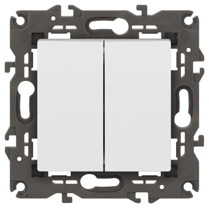 Переключатель 2-кл. Elegance 14-1106-01М 250В 10АХ матов. бел. Эра Б0065791