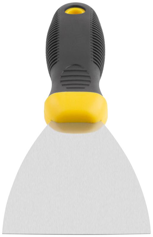 Шпатель нерж.сталь прорезин.ручка 3дюйм (75мм) черн.-желт. FIT 06685