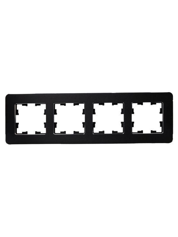 Рамка 4-м BRITE РУ-4-1-Бр метал. черн. RE IEK BR-M42-M-01-K02