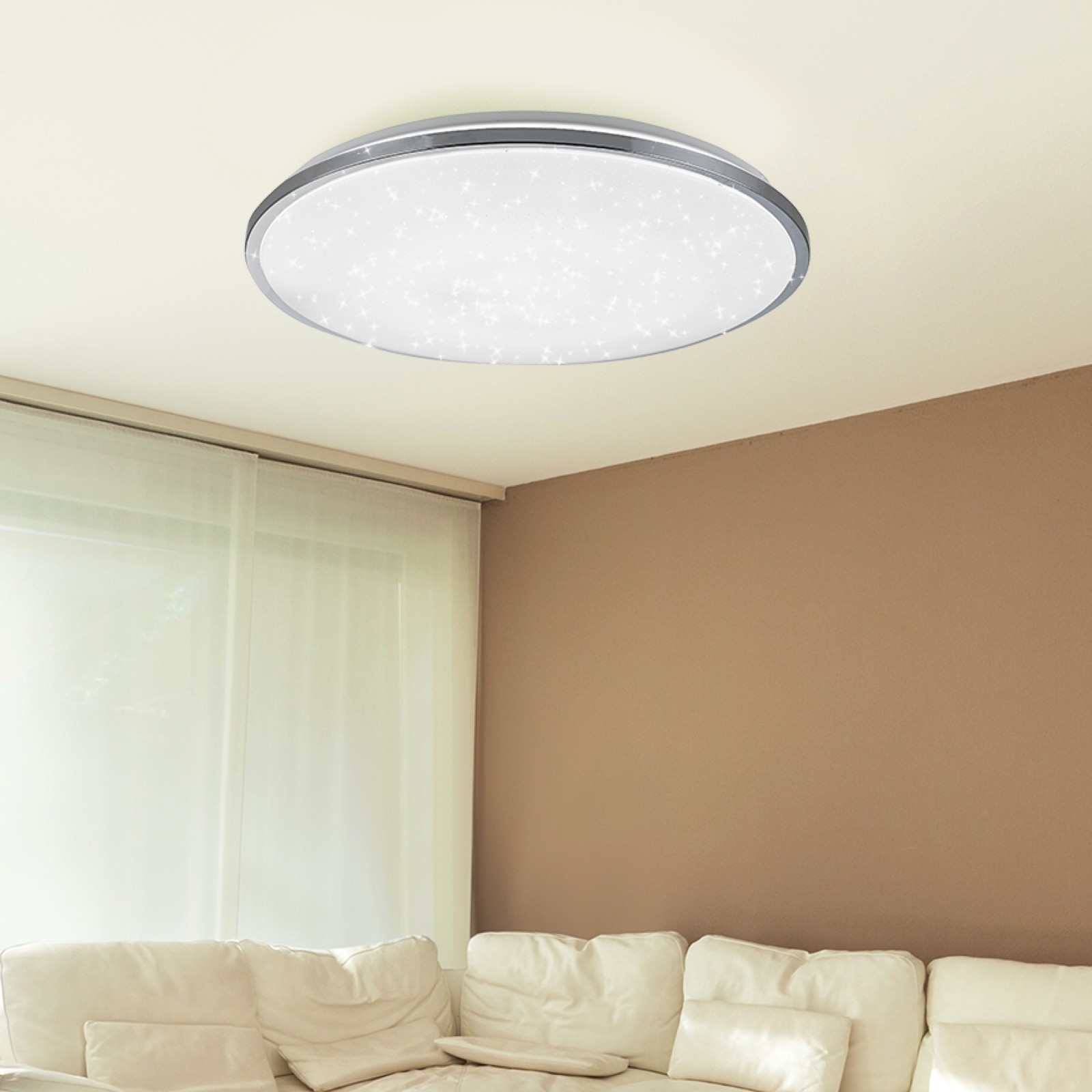 Светильник потолочный светодиодный Классик с ДУ SPB-6-70-RC Chrome 70Вт 3000-6500К 4800Лм ЭРА