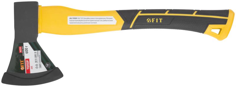 Топор 600г усилен. фибергласовая ручка; кованая усилен. сталь FIT 46231