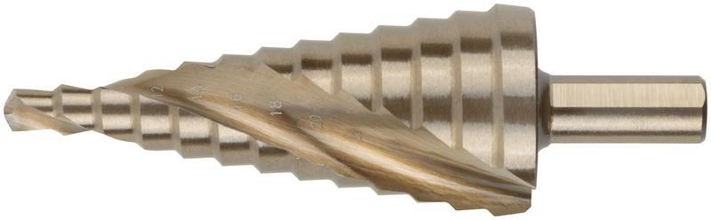 Сверло ступенчатое HSS Co5% (Р6М5К5) пометаллу спиральный профиль 13 ступеней 6-30мм FIT 36387
