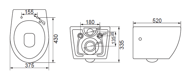 Комплект 4 в 1 Унитаз подвесной BelBagno PROSPERO BB507B с сиденьем BB1055SC + Система инсталляции для унитазов BelBagno BB002-80 с кнопкой смыва BB005-PR-C