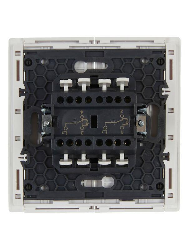 Выключатель проходной 2-кл. СП FORTE&PIANO 10А FP208 с индикацией бел. IEK FP-V22-1-10-1-K01
