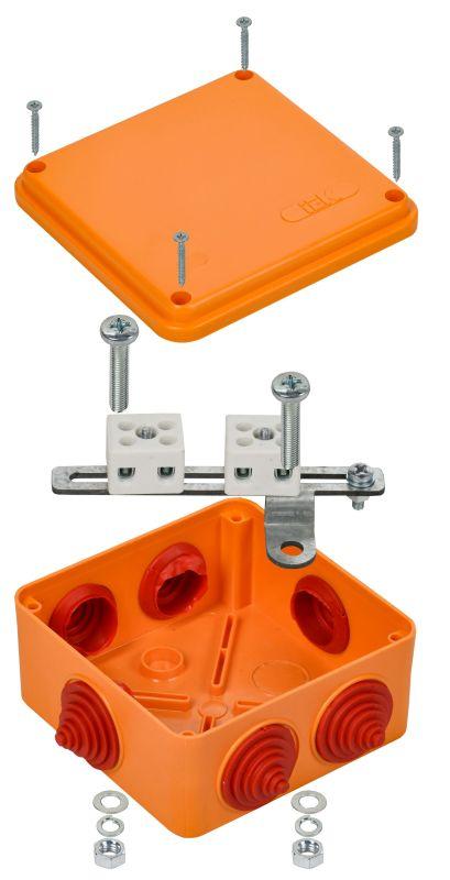 Коробка распаячная огнестойкая ПС 100х100х50 4P 4кв.мм IP55 6 вводов IEK UKF30-100-100-050-4-4-09