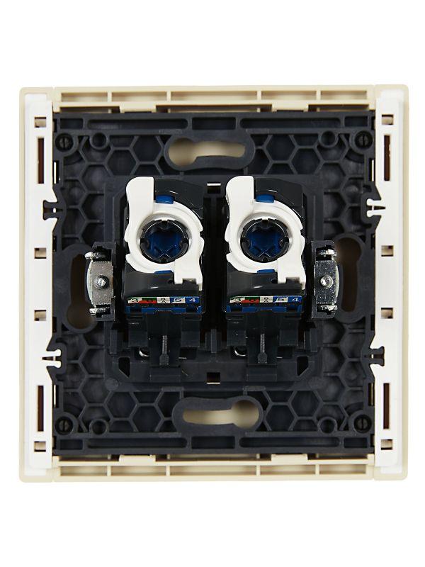 Розетка компьютерная 2-м RJ45 кат.6 FORTE&PIANO FP434 ваниль IEK FP-K20-2-K10