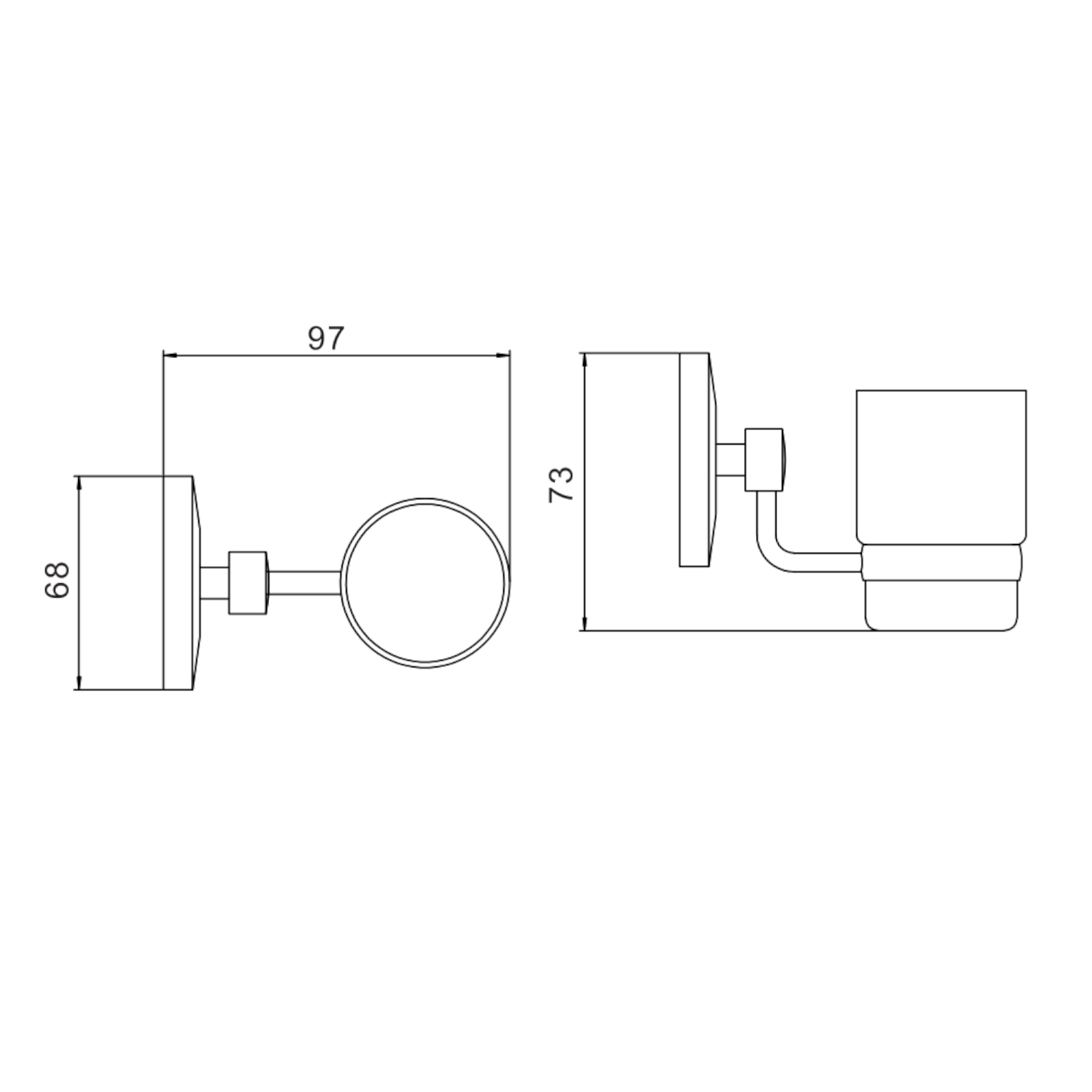 Стакан для ванной комнаты Savol S-007158, хром