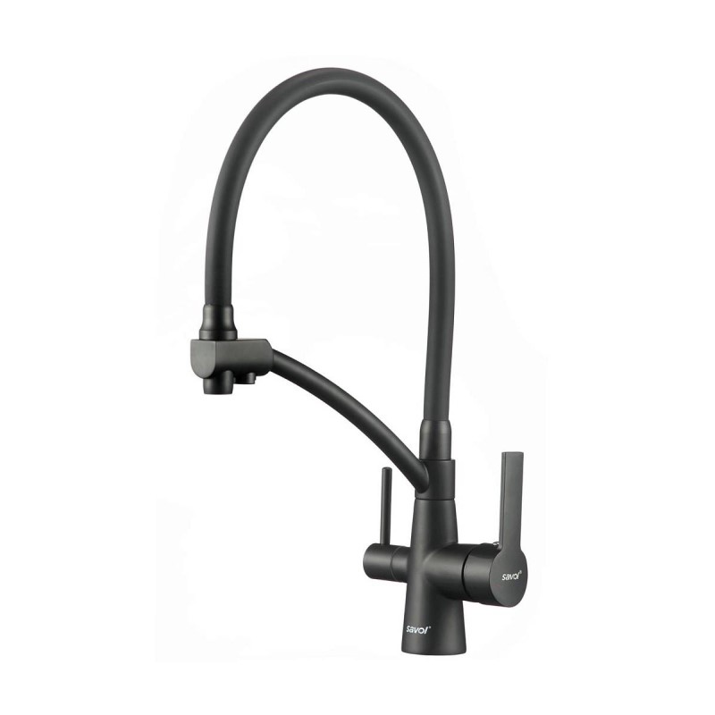 Смеситель для кухни с подключением к фильтру Savol S-L1805H-01, черный