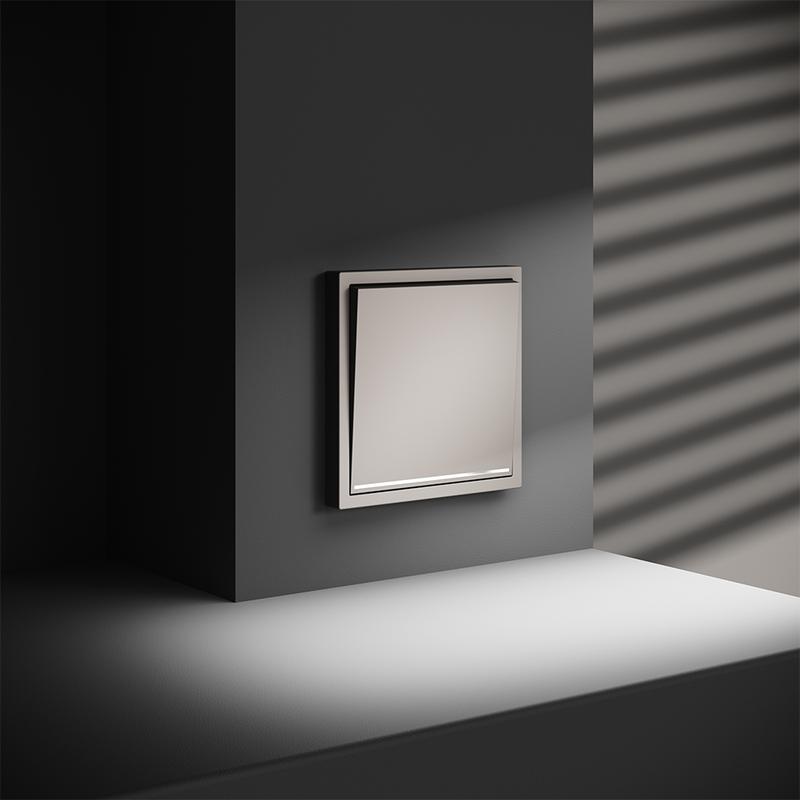 Переключатель проходной 1-кл. СП S70 10А с подсветкой механизм кашемир Voltum VLS010403