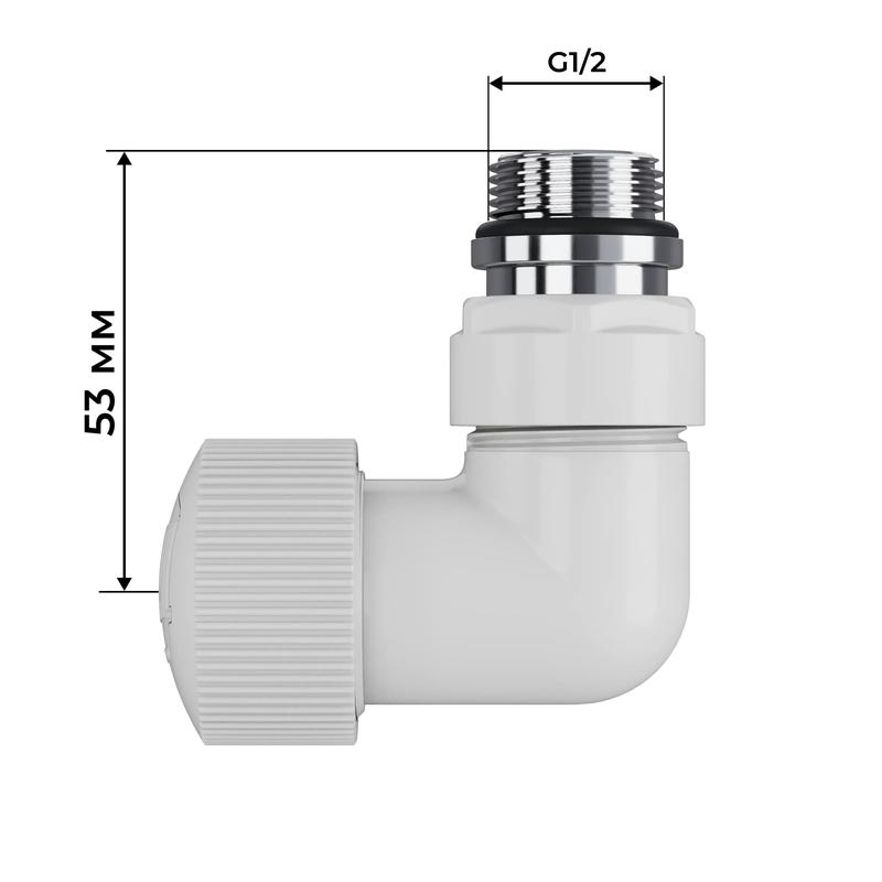 Набор термостатический трехосевой Design Pro 15мм М30х1.5 бел. Royal Thermo НС-1646645