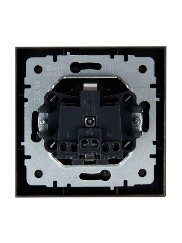 Розетка СП BRITE РСР14-1-0-БрШ 16А в сборе с заземл. защ. шторки шампань IEK BR-R14-16-K37-F