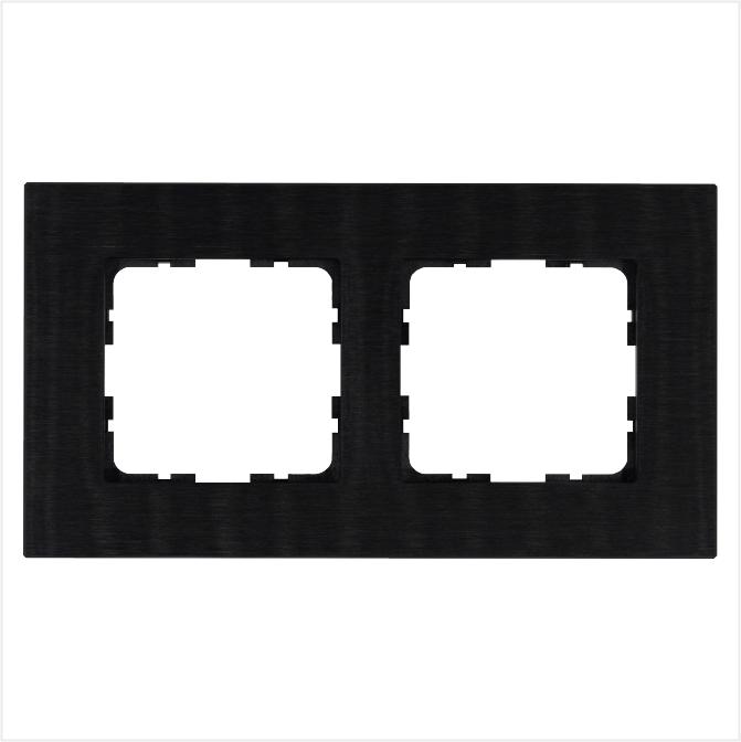 Рамка 2-м G-Metal метал. алюм. черн. Black Jasmart G1002AB