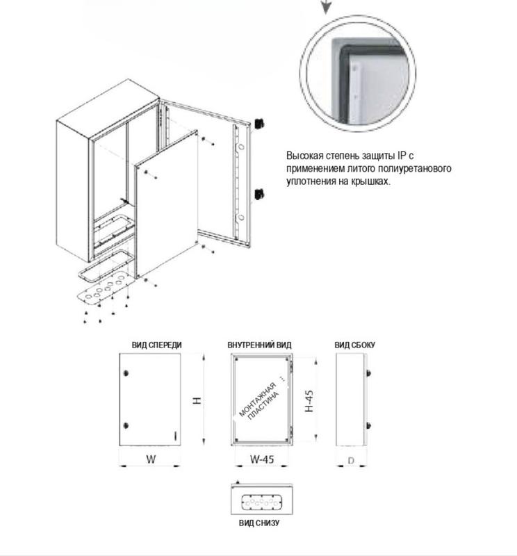Корпус щита 400х600х250мм IP54 навесной метал. сер. Cetinkaya Pano CP406025K