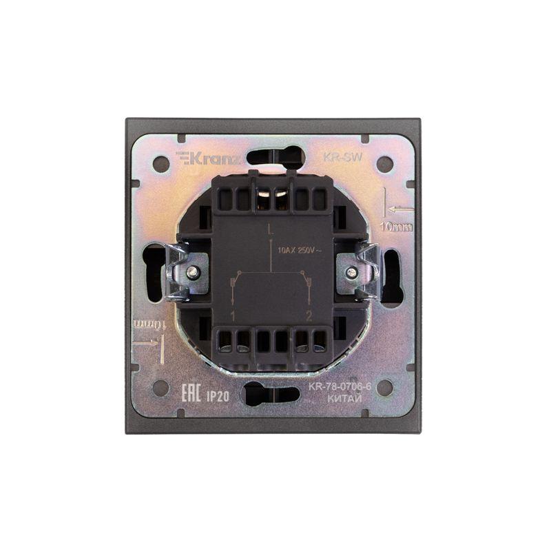 Выключатель 2-кл. СП STRONG MIELE 10А графит Kranz KR-78-0706-6