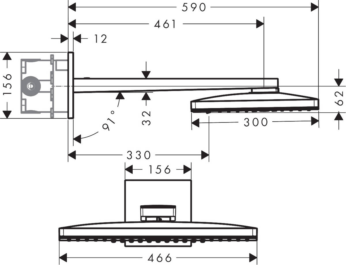 Верхний душ Hansgrohe Rainmaker 24005600