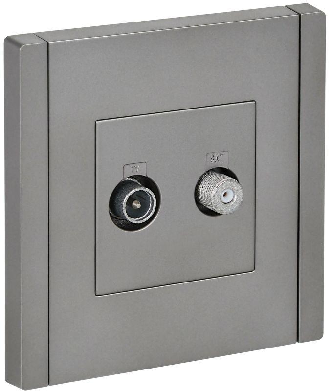 Розетка 2-м TV+SAT FORTE&PIANO FP538 сталь IEK FP-AF20-O-K46