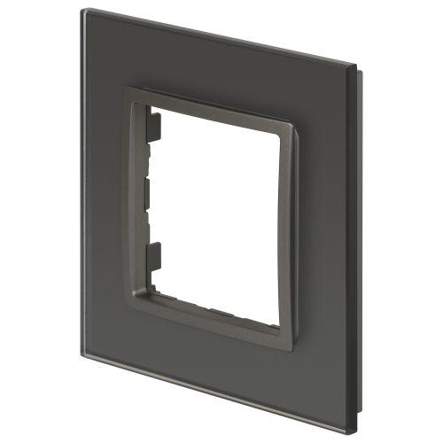 Рамка 1-м Elegance 14-5101-16 для розеток и выключателей стекло титан Эра Б0065833