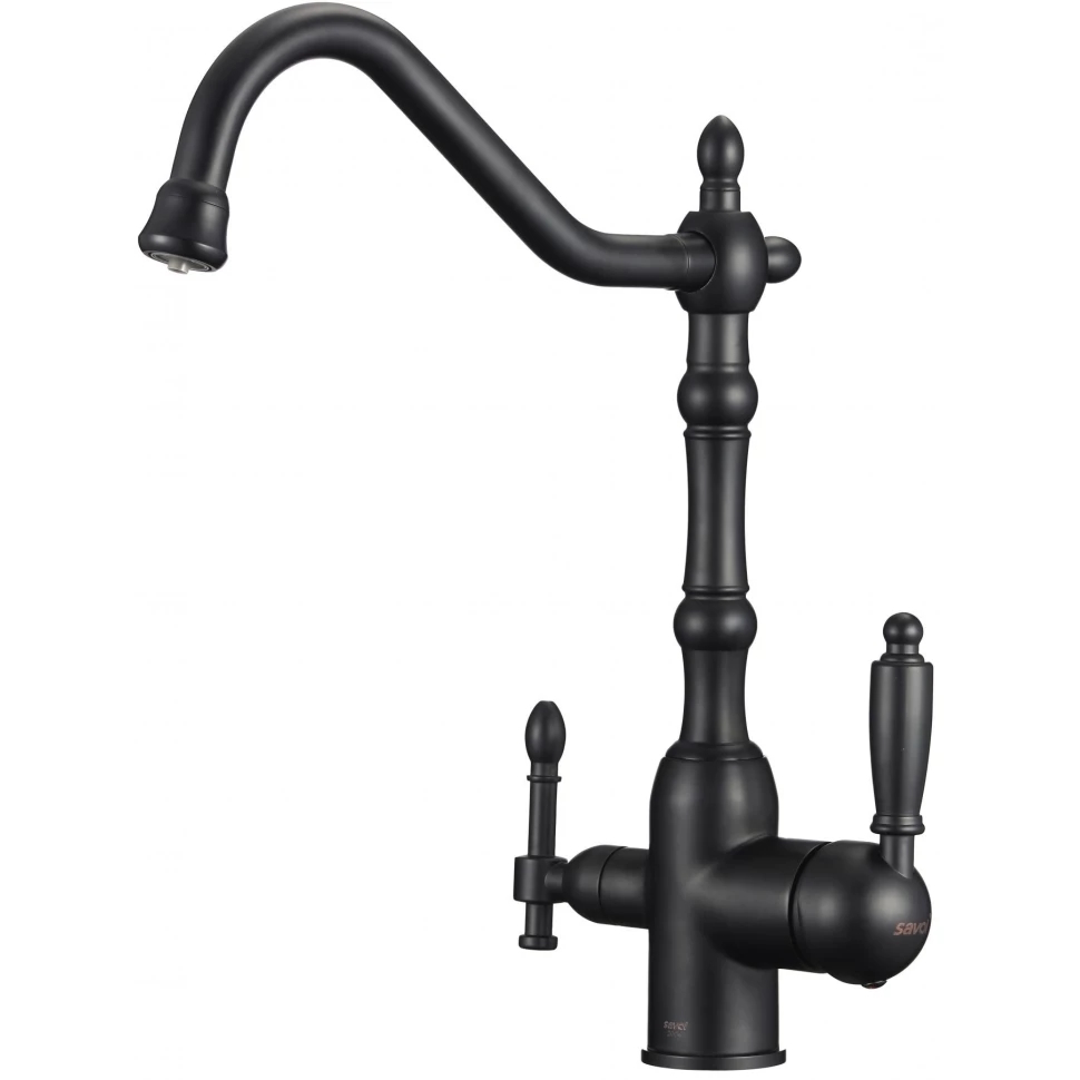 Смеситель для кухни с подключением к фильтру Savol S-L1803H, черный