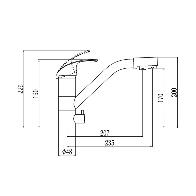 Смеситель для кухни с подключением к фильтру Savol S-L1321L, сатин