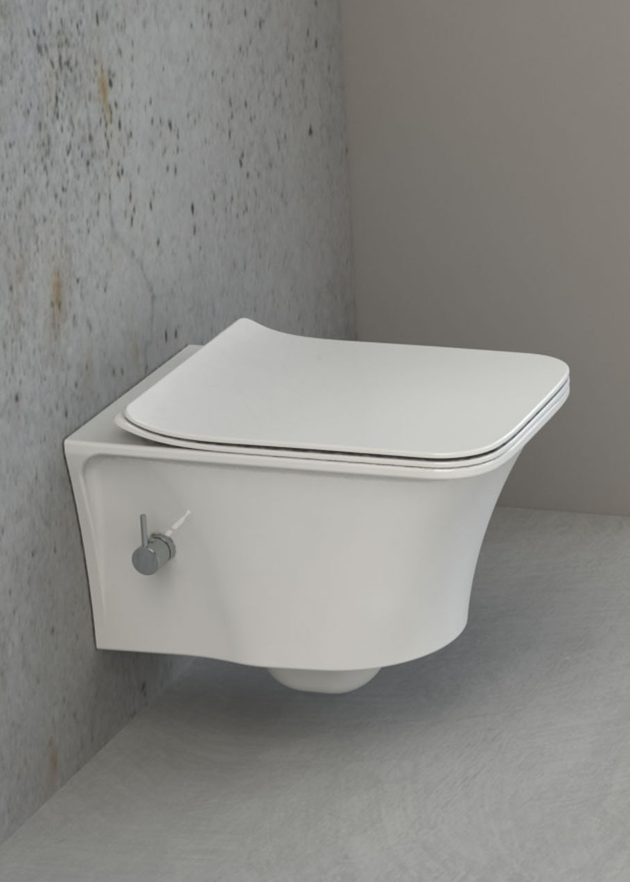 Mirage подвесной унитаз с биде глянец белый