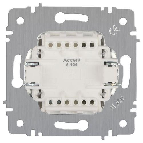 Выключатель 2-кл. СП Accent 6-104-01 10А IP20 250В AL/CU бел. Intro Б0063452