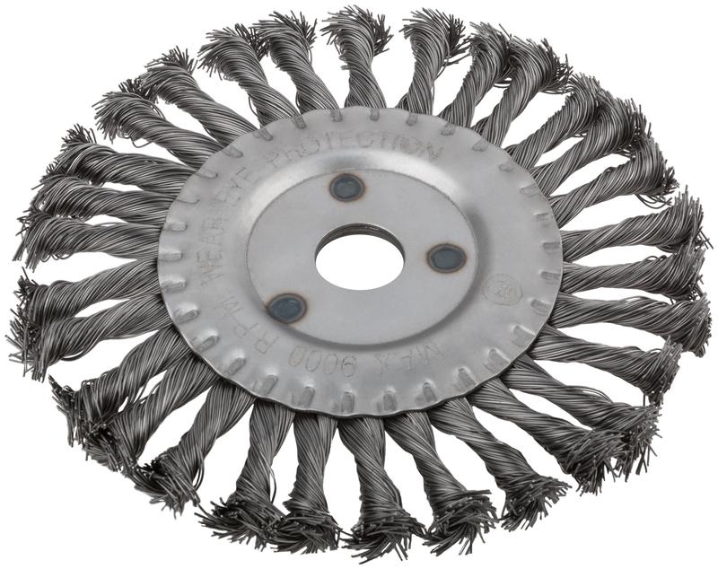 Корщетка дисковая прямая d посадочный 22.2мм стальная витая проволока 180мм КУРС 39032