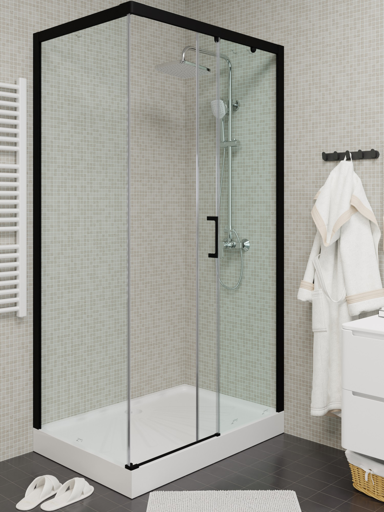 Ограждение VITO110B-R душевое Ceruttispa без поддона (80x110x195)