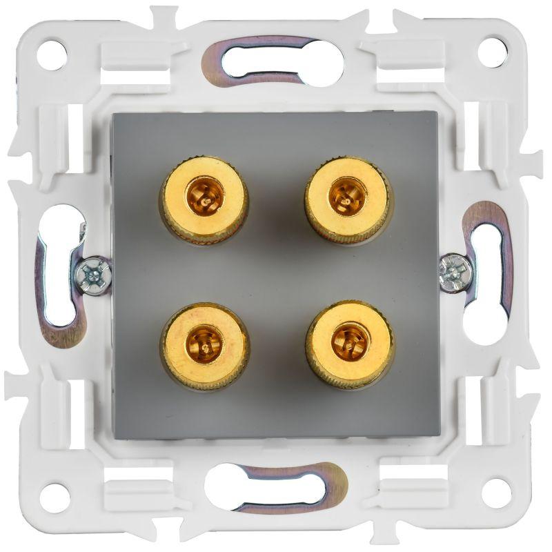 Аудиорозетка 4-м SKANDY SK-A01Gr сер. IEK SK-S40-K03