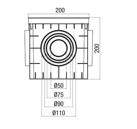 Коробка распределительная 200х200х200мм 4 вывода без крышки пластик сер. Cetinkaya Pano CP202021