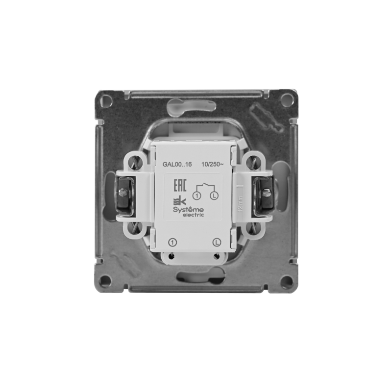 Выключатель кнопочный 1-кл. ArtGallery 10А с подсветкой механизм алюм. SE GAL000316