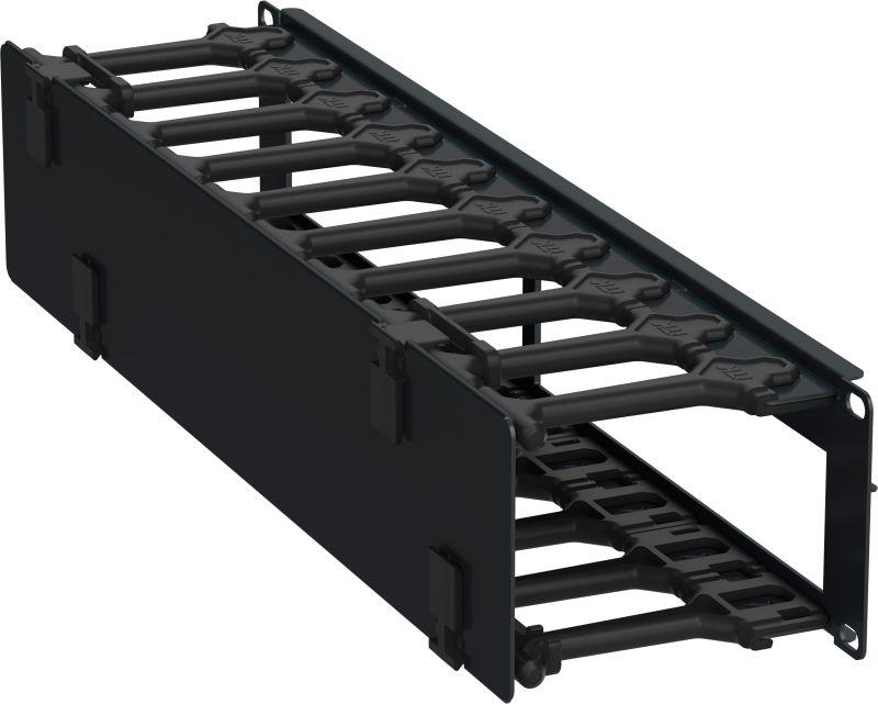 Кабель-органайзер горизонтальный 19дюйм 2U черн. ITK ZP-CC05-02U-H-R