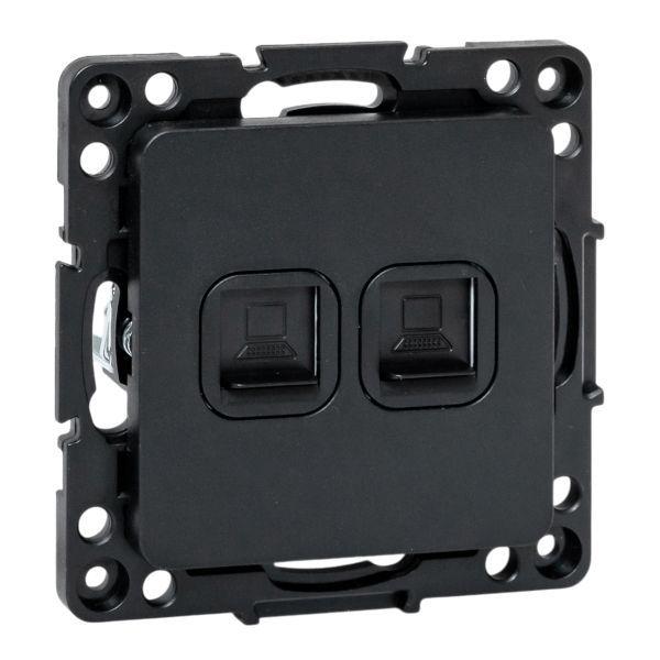 Розетка компьютерная 2-м Стокгольм RJ-45 механизм черн. EKF EZK02-035-10