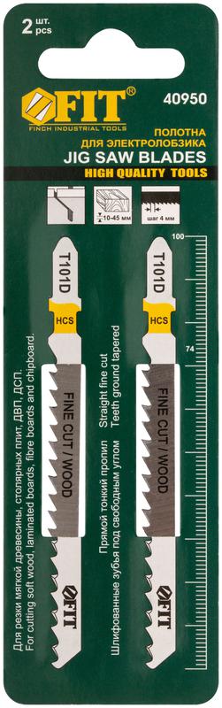 Полотно по дереву HCS шлифованные под свободным углом зубья 100/74/4мм (T101D) (уп.2шт) FIT 40950