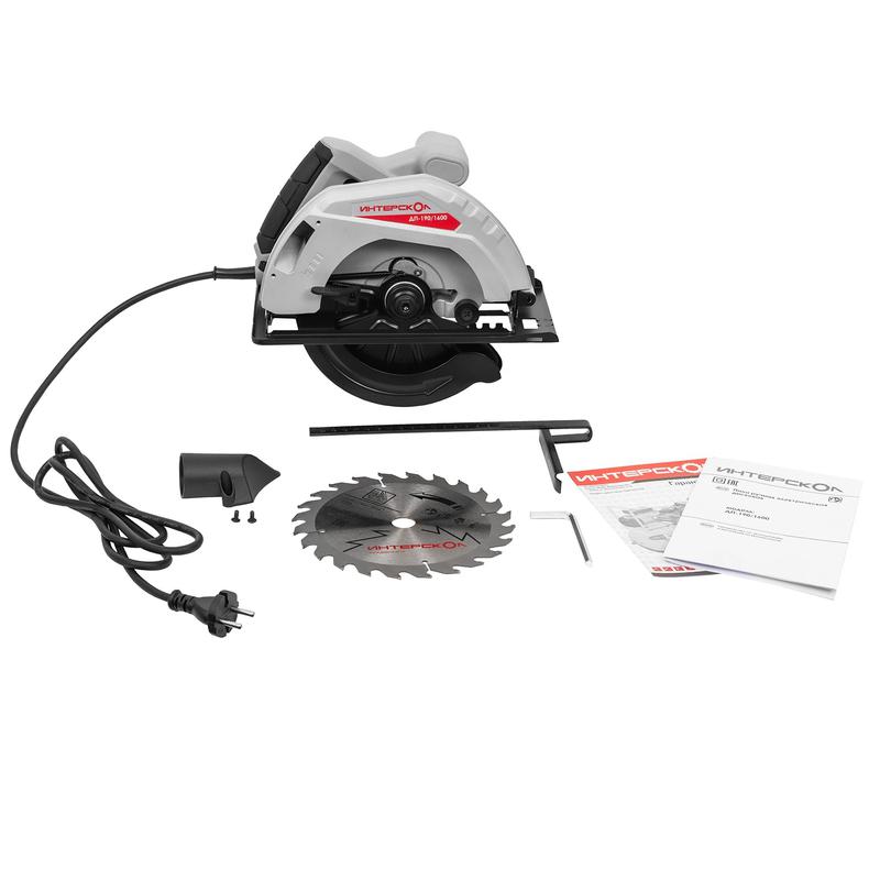 Пила дисковая ДП-190/1600 190мм глубина пропила 66мм 1600Вт ИНТЕРСКОЛ 681.0.0.00