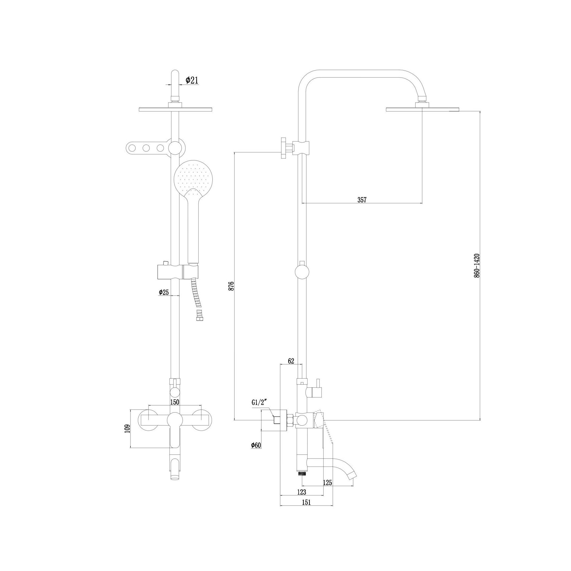 Душевая система Fmark FS8246, хром