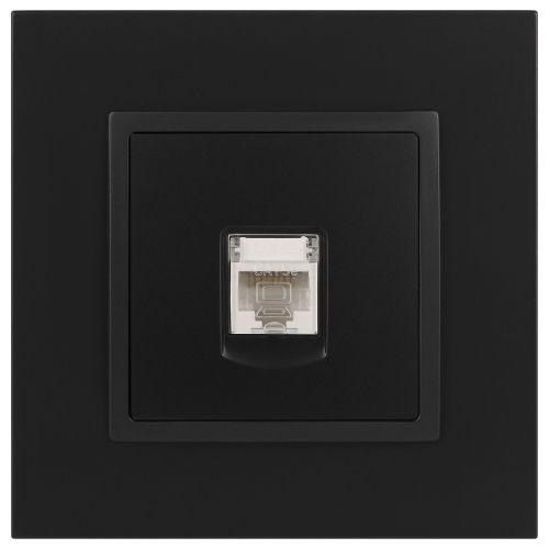 Розетка компьютерная 1-м Elegance 14-3107-05 RJ45 IP20 механизм антрацит Эра Б0034306