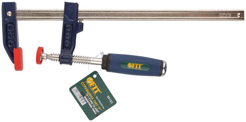 Струбцина тип "F" усиленная мягкая ручка 50х250мм FIT 59153