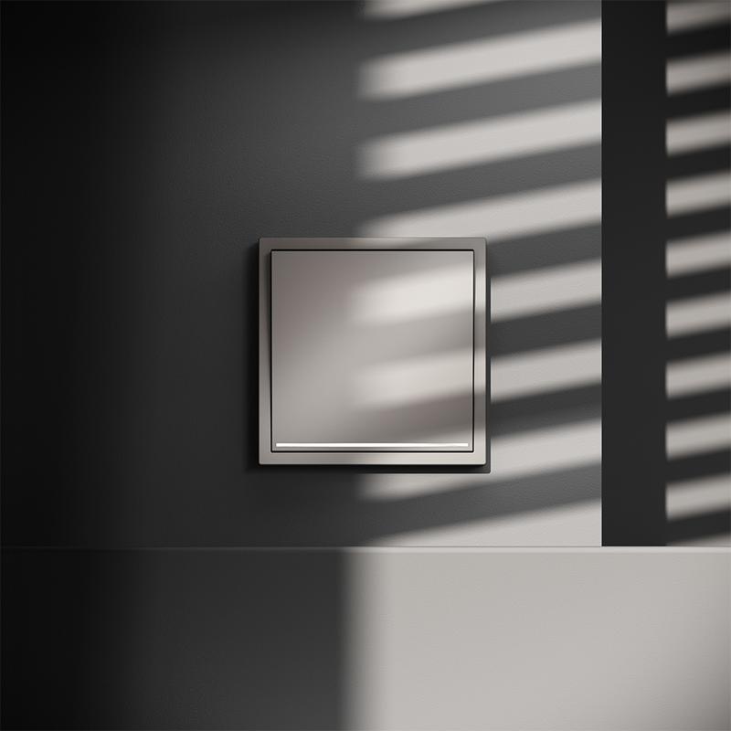 Переключатель проходной 1-кл. СП S70 10А с подсветкой механизм кашемир Voltum VLS010403