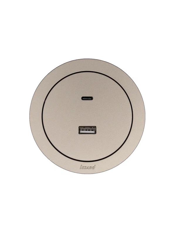 Розетка 1-м СП OSEN TC+ USB разъем механизм титан LEZARD 743-3788-192TC